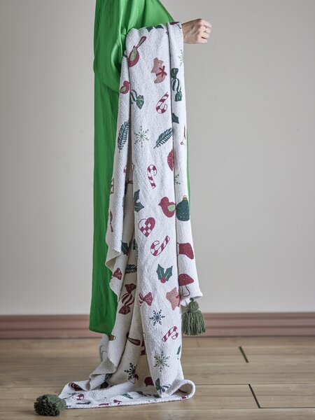 Vianočný prehoz z recyklovanej bavlny Yule 160 × 130 cm