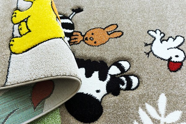 BE Detský koberec Smart Kids 22310 BEIGE – béžový obdĺžnikový, safari Rozmer: 120x180 cm