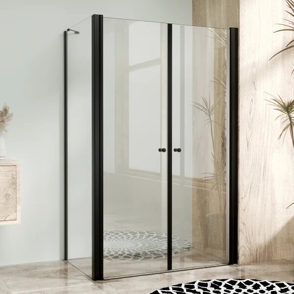 BETA COMBI Black 80x80 Clear Štvorcový sprchovací kút bez vaničky