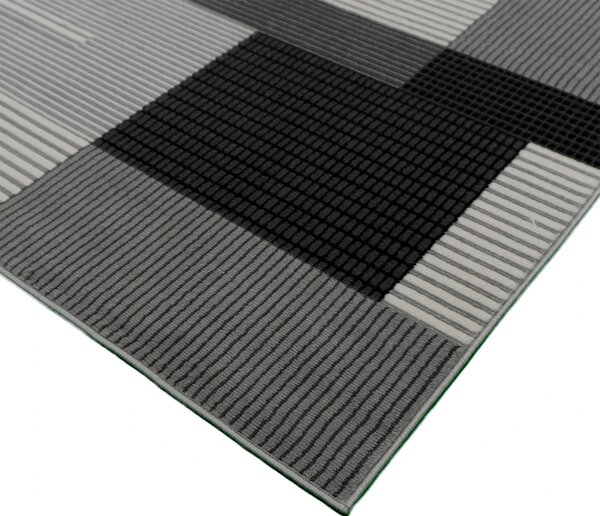 BE Koberec Lotus 9303 GREY – sivý čirny obdĺžnikový Rozmer: 50x80 cm