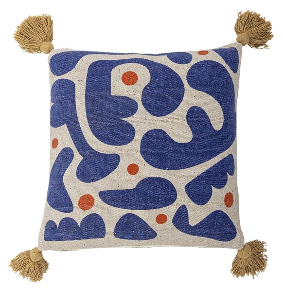 Vankúš z recyklovanej bavlny Eviaya Blue 45 × 45 cm