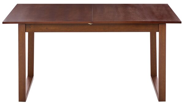Rozkladací jedálenský stôl tmavý jaseň MDF 160/200 x 95 cm jaseňová dyhovaná vrchná doska moderný dizajn panelový podstavec
