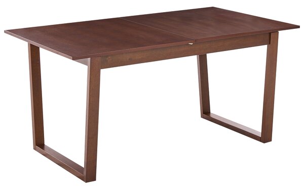 Rozkladací jedálenský stôl tmavý jaseň MDF 160/200 x 95 cm jaseňová dyhovaná vrchná doska moderný dizajn panelový podstavec