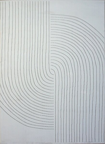 BE Koberec Kolekcia Zen Garden 2403 WHITE – biely obdĺžnikový Rozmer: 60x100 cm