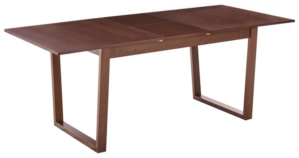 Rozkladací jedálenský stôl tmavý jaseň MDF 160/200 x 95 cm jaseňová dyhovaná vrchná doska moderný dizajn panelový podstavec