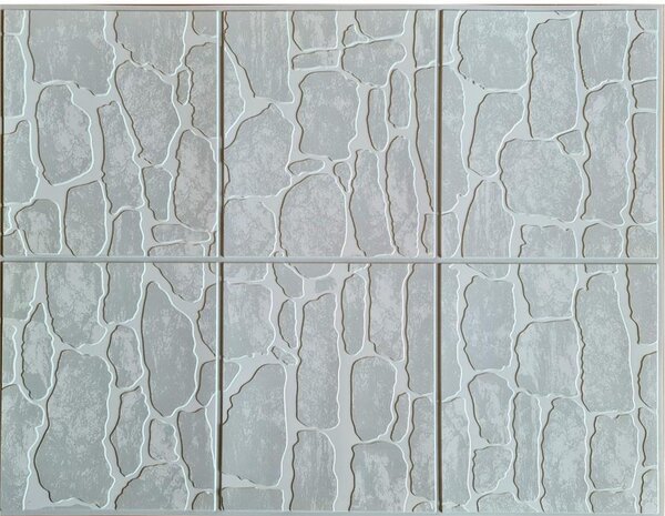 Obkladové panely 3D OS32-K01-F05, cena za kus, rozmer 440 x 580 mm, kamenný obklad sivý, IMPOL TRADE