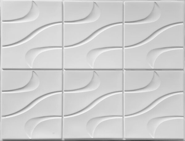 Obkladové panely 3D OS33-K01, cena za kus, rozmer 440 x 580 mm, vlnovky biele, IMPOL TRADE