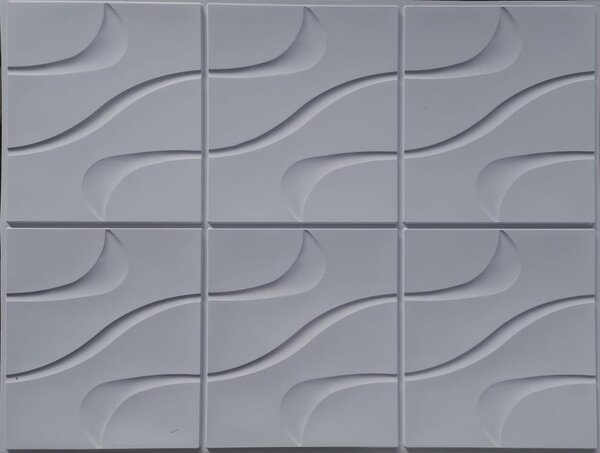 Obkladové panely 3D OS33-K05, cena za kus, rozmer 440 x 580 mm, vlnovky sivé, IMPOL TRADE