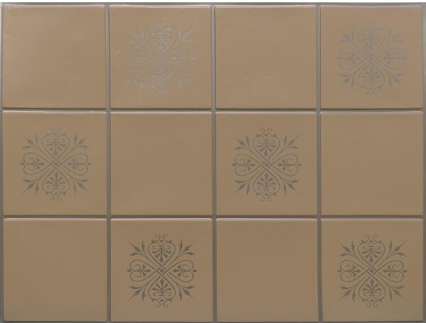 Obkladové panely 3D OS25-K02-F01, cena za kus, rozmer 440 x 580 mm, obklad malý hnedý so strieborným dekorom, IMPOL TRADE