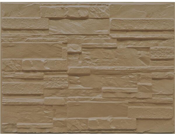Obkladové panely 3D OS31-K02, cena za kus, rozmer 440 x 580 mm, ukladaný kameň hnedý, IMPOL TRADE