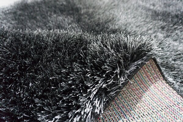 BE Koberec Seven Soft 7901 BLACK GREY – čierny obdĺžnikový Rozmer: 60x100 cm