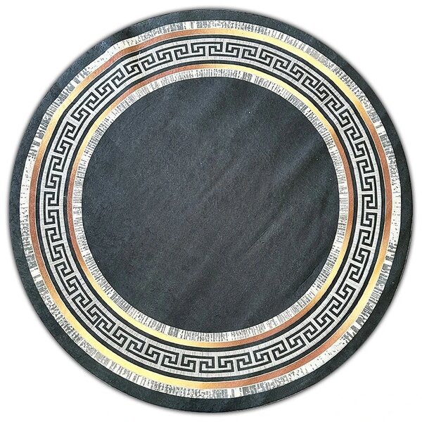 BE Koberec Porte 2228 BLACK GOLD – čierny okrúhly Rozmer: 80 cm