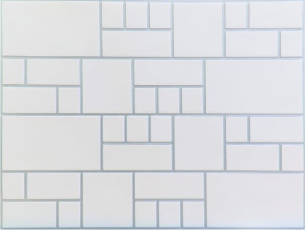 Obkladové panely 3D OS19-K01-F01, cena za kus, rozmer 440 x 580 mm, nepravidelný obklad hladký so striebornou škárou, IMPOL TRADE