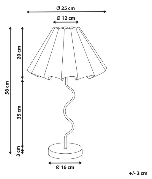 Stolná lampa ružová kovový podstavec skladané tienidlo obývačka spálňa moderný štýl