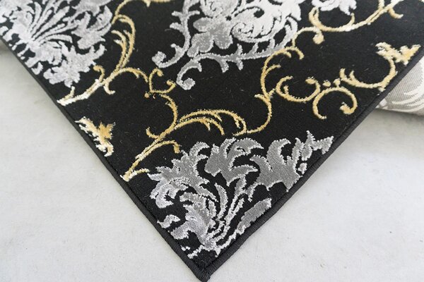 BE Koberec Elite 23282 BLACK GOLD – čierny obdĺžnikový Rozmer: 60x100 cm