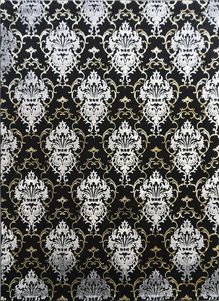 BE Koberec Elite 23282 BLACK GOLD – čierny obdĺžnikový Rozmer: 60x100 cm