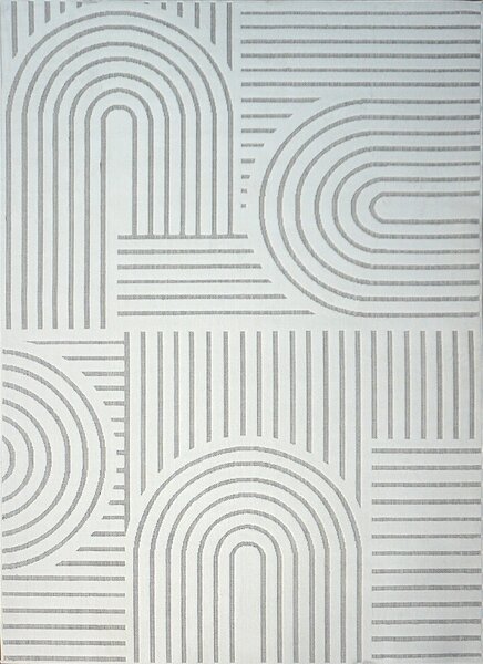 BE Koberec Kolekcia Zen Garden 2405 WHITE – biely obdĺžnikový Rozmer: 60x100 cm