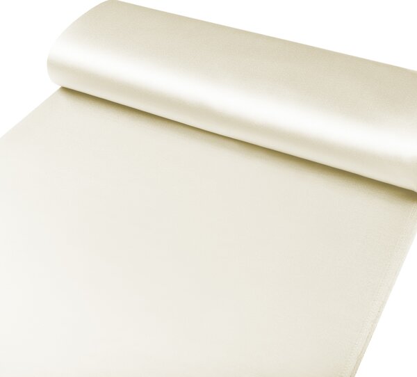 Látka polyesterový satén LUX-017 Smotanová - šírka 150 cm