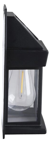 SOLIGHT LED solárna lucerna nástenná, teplá biela, 12x17cm, čierna