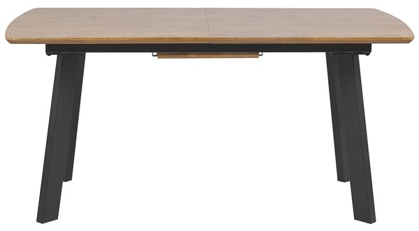 Jedálenský stôl tmavé drevo čierna 160/200 x 90 cm obdĺžnikový tvar rozkladacia vrchná doska pre 6 osôb moderný štýl kuchyňa jedáleň