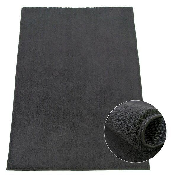 BE Koberec Oslo OSLO 7000 DARK GREY – sivý obdĺžnikový Rozmer: 60x100 cm