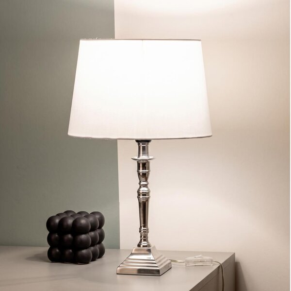 BRILAGI - Stolná lampa CERIA 1xE27/60W/230V priemer 30 cm strieborná/biela
