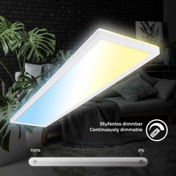 Briloner 7533-016 -LED stmievateľný prisadený panel TAVA LED/36W/230V 2700-6500K 98x20 cm + diaľkové ovládanie