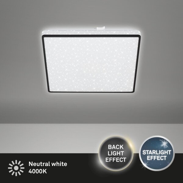 Briloner 3748-415 - LED stropné svietidlo STAR SKY LED/15W/230V 27x27 cm čierna