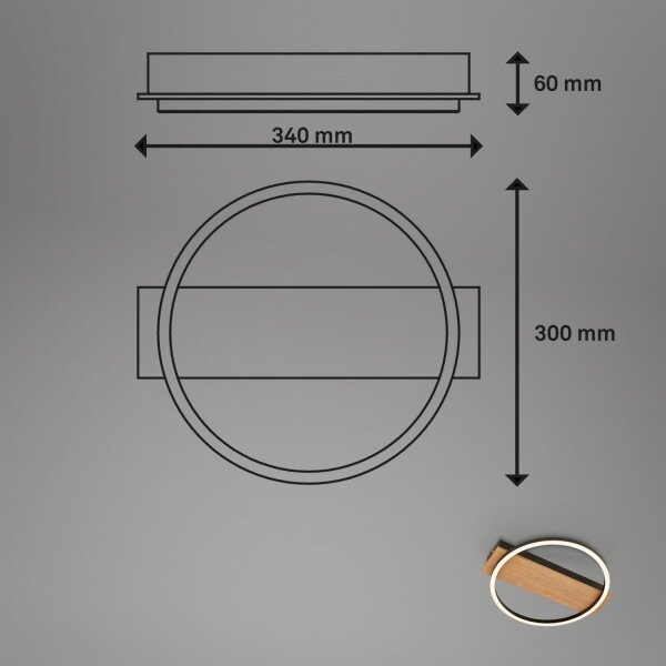 Briloner 3908-014 - LED stropné svietidlo KADA LED/14W/230V priemer 30 cm čierna/hnedá