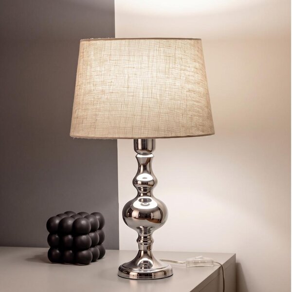 BRILAGI - Stolová lampa CERIA 1xE27/60W/230V pr. 30 cm lesklý chróm/sivá