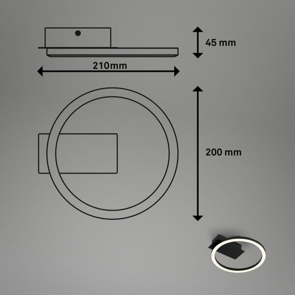 Briloner 3778-015 - LED Stropné svietidlo FRAME LED/5W/230V pr. 20 cm čierna