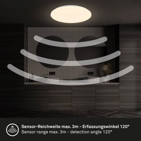 Briloner 3828-016-LED Kúpeľňové stropné svietidlo s pohybovým senzorom WALK LED/24W/230V IP54 priemer 35 cm
