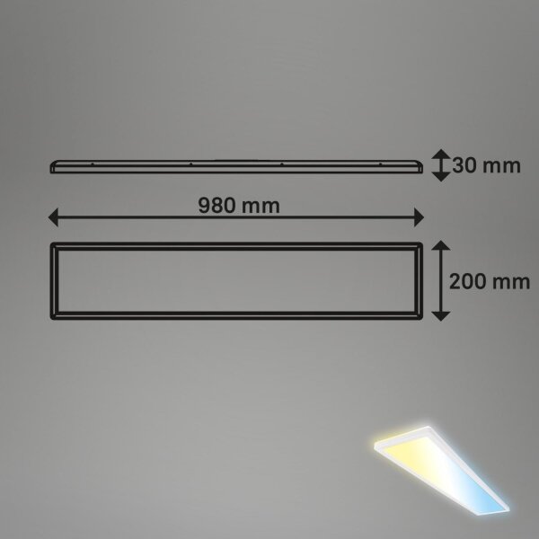 Briloner 7533-016 -LED stmievateľný prisadený panel TAVA LED/36W/230V 2700-6500K 98x20 cm + diaľkové ovládanie