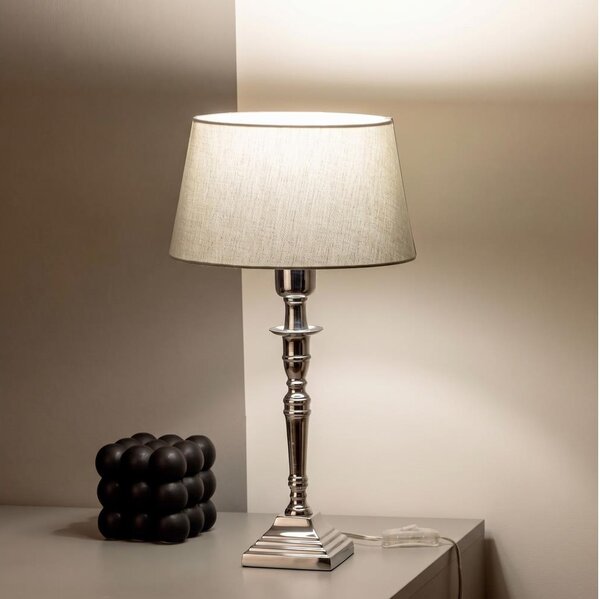 BRILAGI - Stolná lampa CERIA 1xE27/60W/230V priemer 25 cm strieborná/sivá