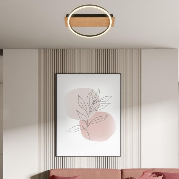 Briloner 3908-014 - LED stropné svietidlo KADA LED/14W/230V priemer 30 cm čierna/hnedá
