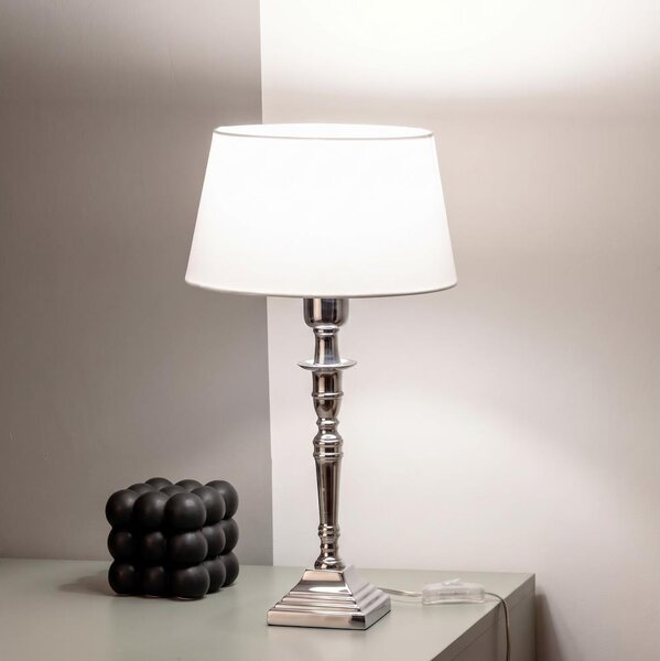 BRILAGI - Stolná lampa CERIA 1xE27/60W/230V pr. 25 cm strieborná/biela