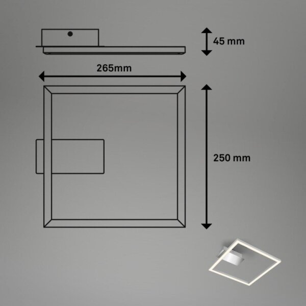Briloner 3780-014-LED Stropné svietidlo FRAME LED/14W/230V 26,5x25 cm matný chróm
