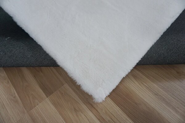 BE Koberec Cozy 1453 WHITE – biely obdĺžnikový Rozmer: 40x60 cm