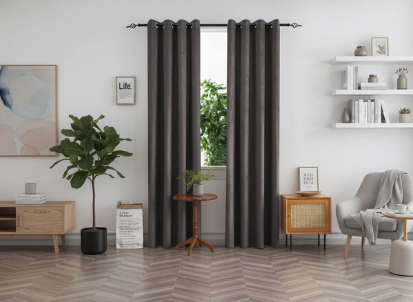 Zatemňovací záves DUNES VELVET 140x250 cm, tmavě šedý Zavesenie: Kovové krúžky
