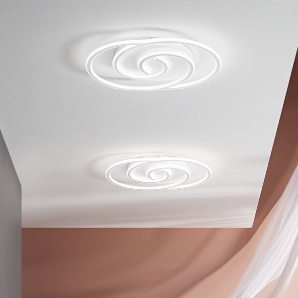 Luce Ambiente Design LED nástenné svetlo Cayman Ovale, biela, výška 60 cm, kov,, Biela / opálová, Obývacia izba / jedáleň, kov, Moderný