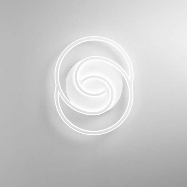 Luce Ambiente Design LED nástenné svetlo Cayman Ovale, biela, výška 60 cm, kov,, Biela / opálová, Obývacia izba / jedáleň, kov, Moderný