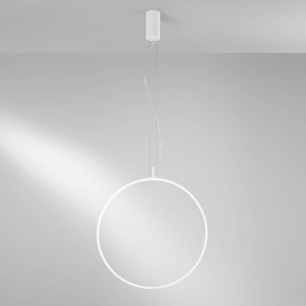Luce Ambiente Design LED závesné svietidlo Toorx, biela, Ø 60 cm, kov,, Biela / opálová, Obývacia izba / jedáleň, kov, Moderný, Závesné svietidlo