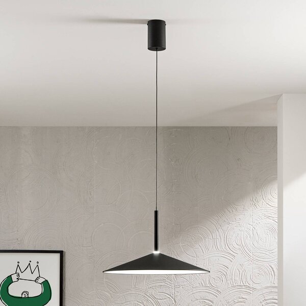 Luce Ambiente Design LED závesné svietidlo Khan, čierna, Ø 48 cm, kov,, Čierna, Obývacia izba / jedáleň, kov, Moderný, Závesné svietidlo