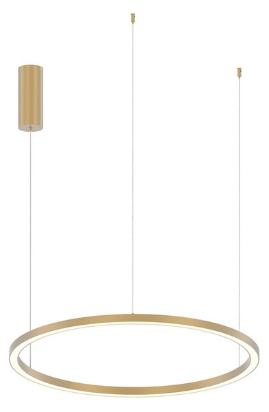 Luce Ambiente Design LED závesné svietidlo Hoop, zlatá, Ø 80 cm, kov,, Mosadz / zlato, Obývacia izba / jedáleň, Hliník, Moderný, Závesné svietidlo