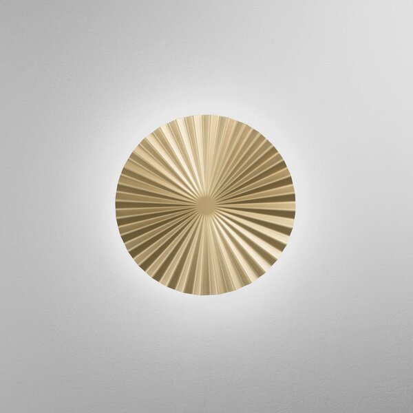 Luce Ambiente Design LED nástenné svetlo Anadara, zlatá, Ø 50 cm, kov,, Mosadz / zlato, Obývacia izba / jedáleň, Hliník, Nástenné svietidlo