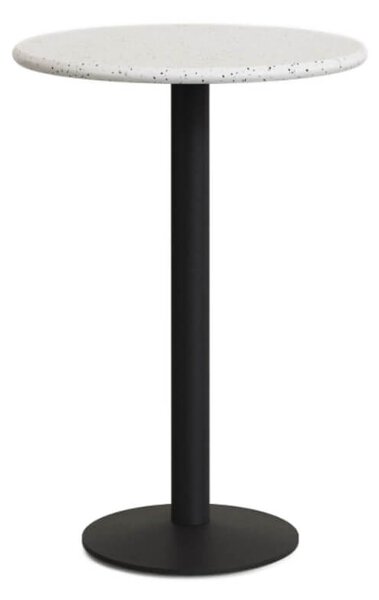 MUZZA Záhradný stolík aura Ø 70 cm biely/čierny