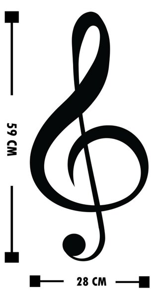 Wallity Nástenná dekorácia Treble Clef čierna