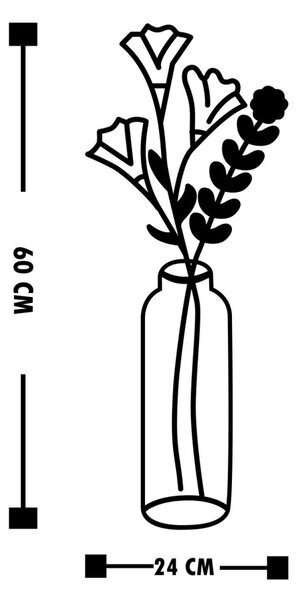 Wallity Nástenná kovová dekorácia FLOWER II čierna