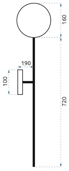 TooLight Nástenná lampa 90CM APP582-1W zlatá