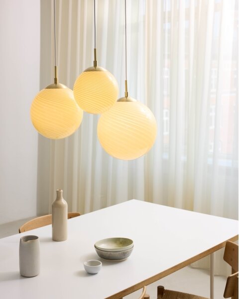 Halo Design 748365 - Luster na lanku CANDY 1xE27/25W/230V priemer 20 cm béžová/mosadz